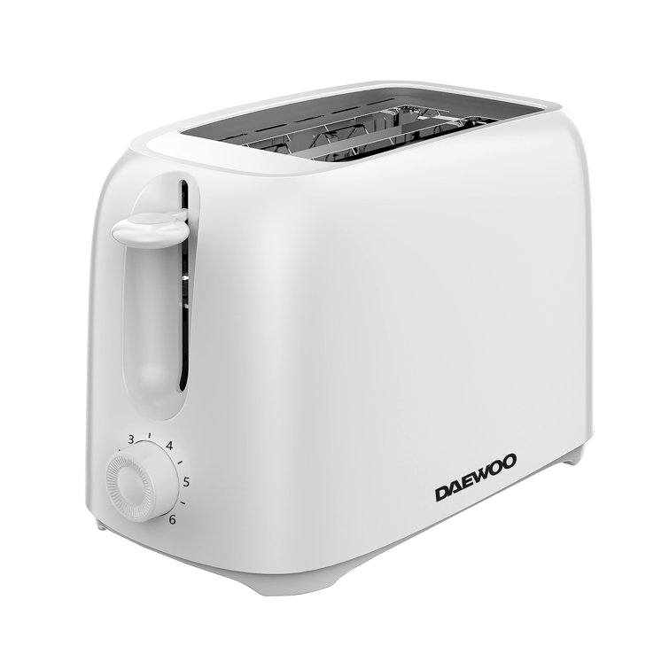 Daewoo Essentials 2 Slice Toaster Lightweight Plastic White Wayfair.co.uk